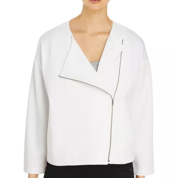 Eileen Fisher Round Neck Zip Jacket Ivory SIZE XL NWT - Picture 2 of 6